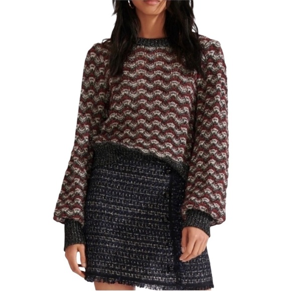 Veronica Beard - Ruth Crew Neck Metallic Sweater Sz S - Picture 1 of 9